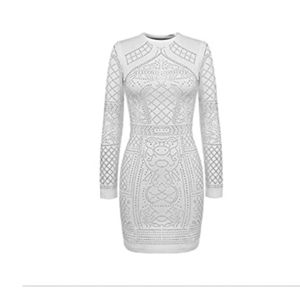 White dress silver rhinestones